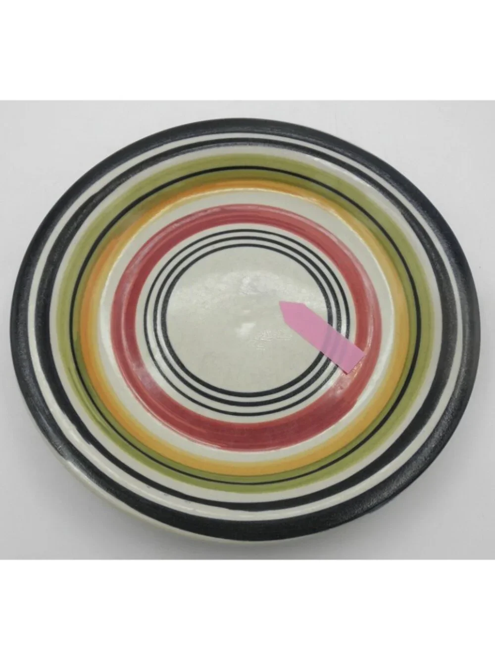 Multi Stripe by Pier 1 Salad Plate Set of 4 Pattern PERMUS Retired GLAZE FLAWS